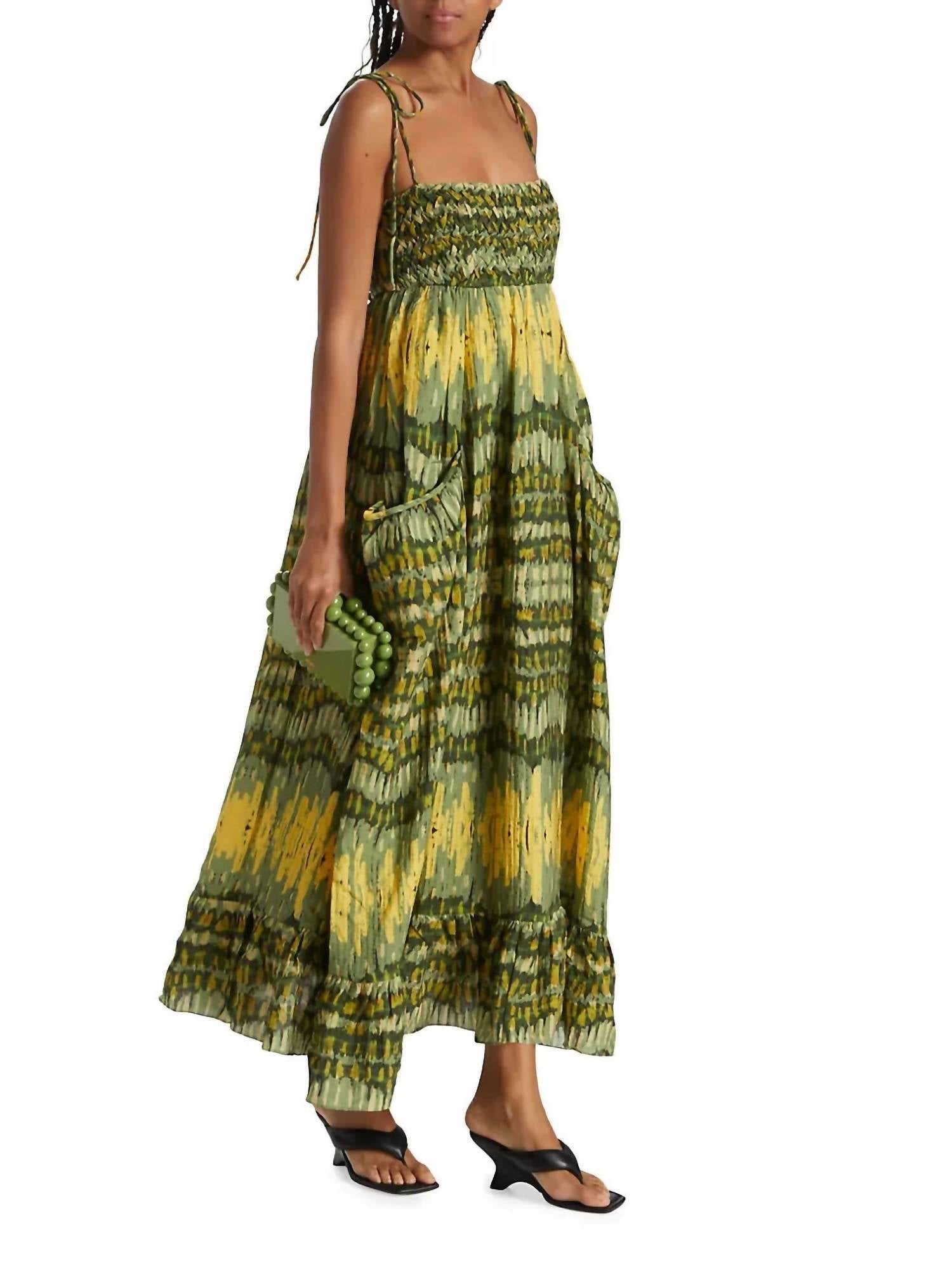 Atelier - Viviana Geometric Braided Maxi Dress - clothing - cotton - dresses