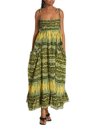 Atelier - Viviana Geometric Braided Maxi Dress - clothing - cotton - dresses