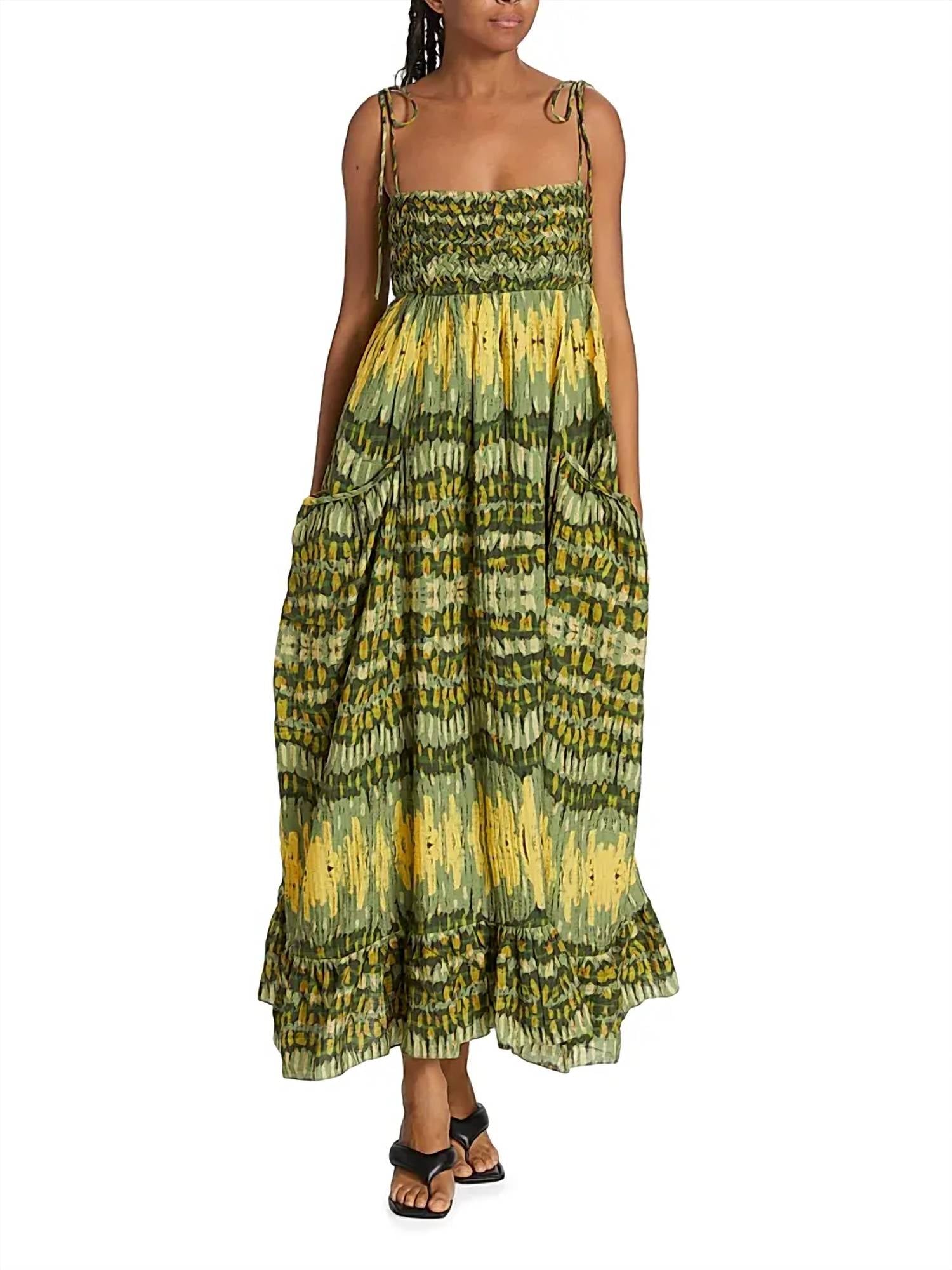 Atelier - Viviana Geometric Braided Maxi Dress - clothing - cotton - dresses