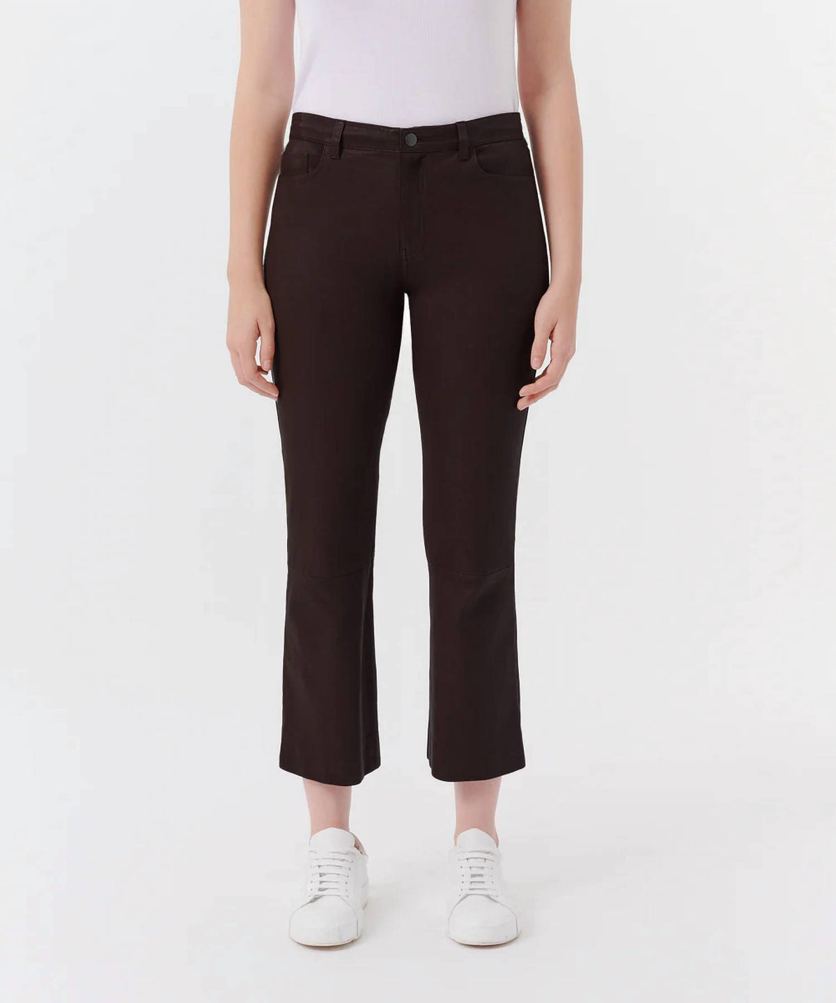 Atm - LEATHER CROPPED FLARE PANT