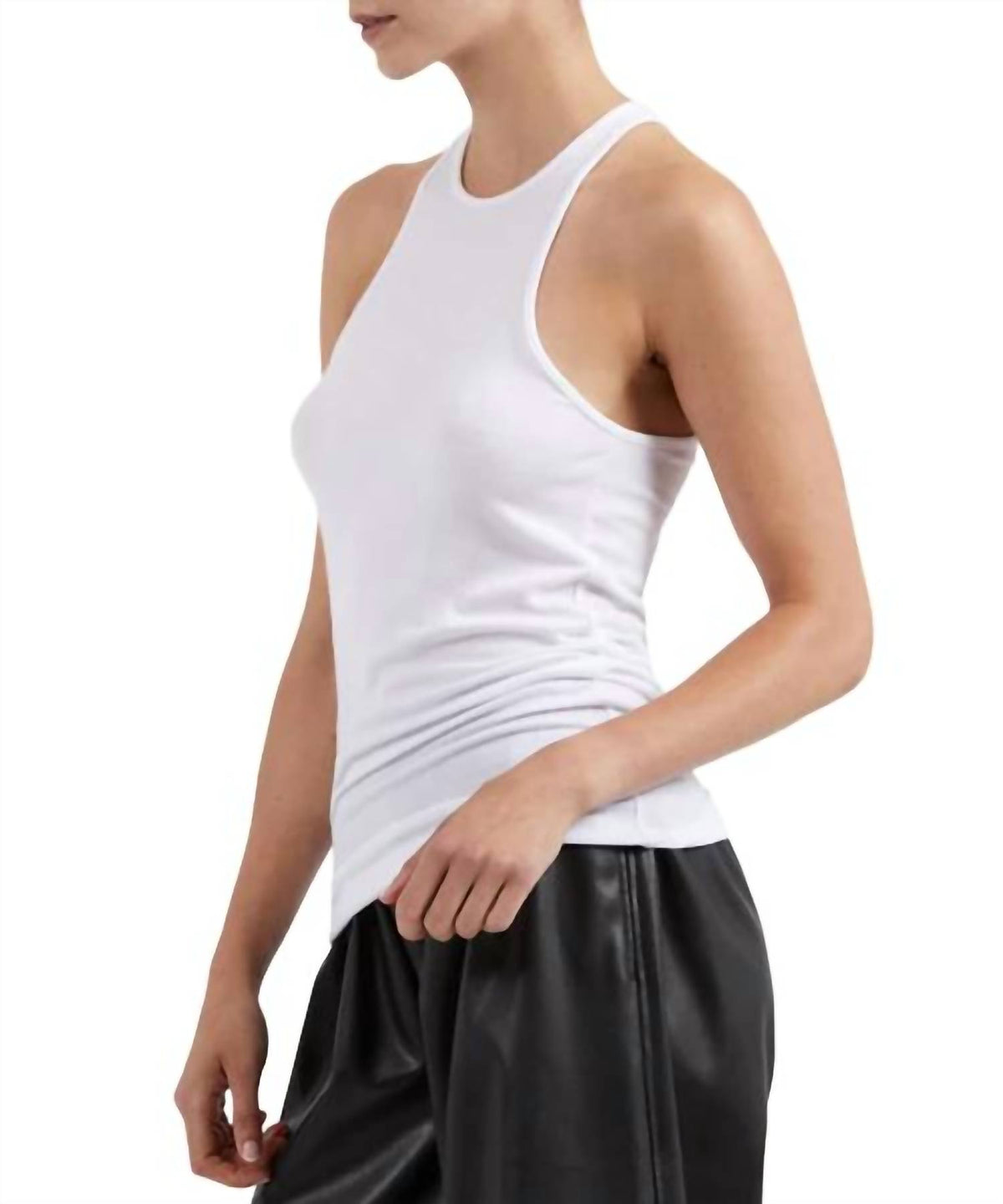 Atm - MODAL RIB REVERSE RACER TANK TOP