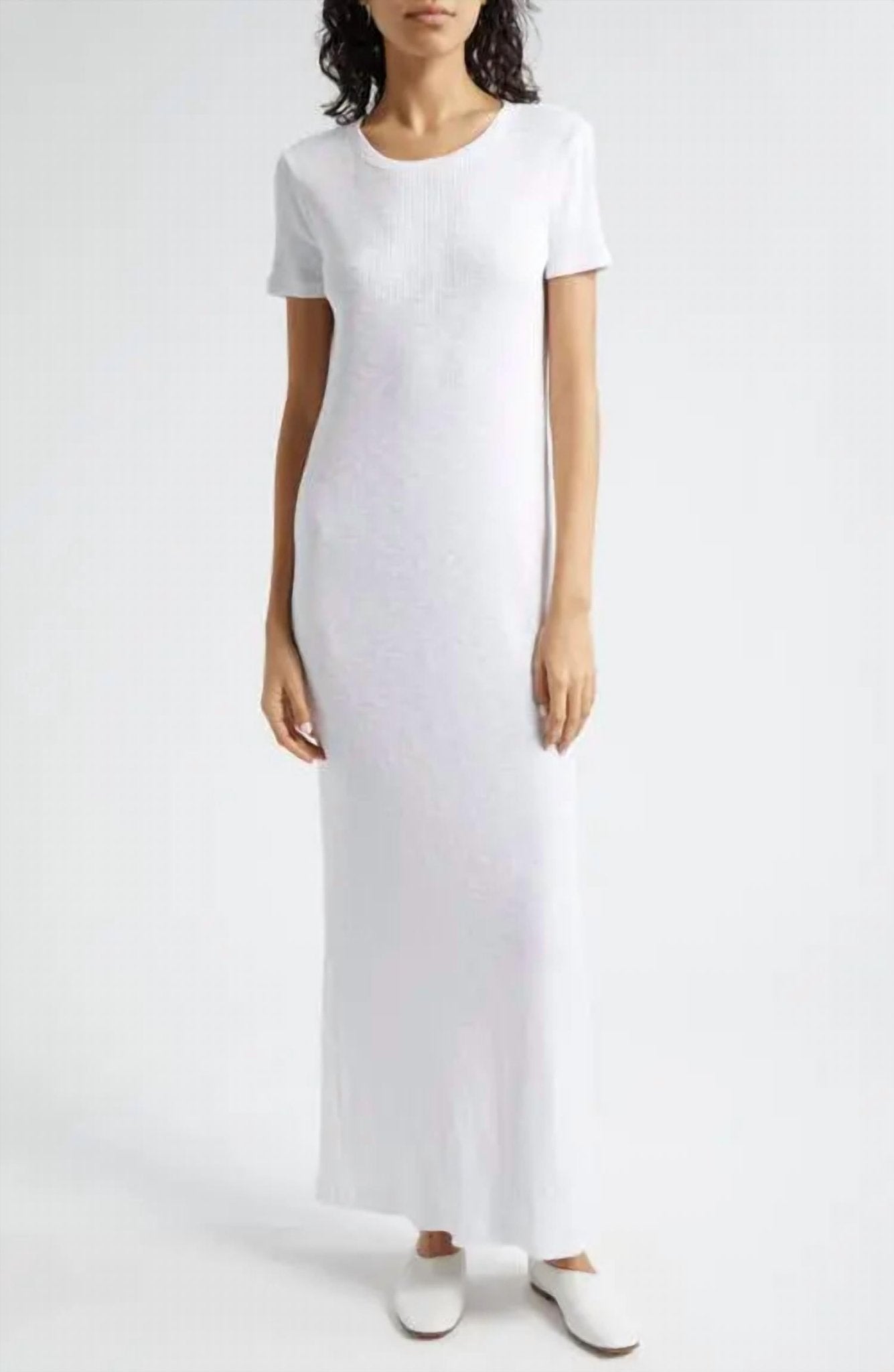 Atm - Rib Short Sleeve Maxi Dress - clothing - cotton - dresses