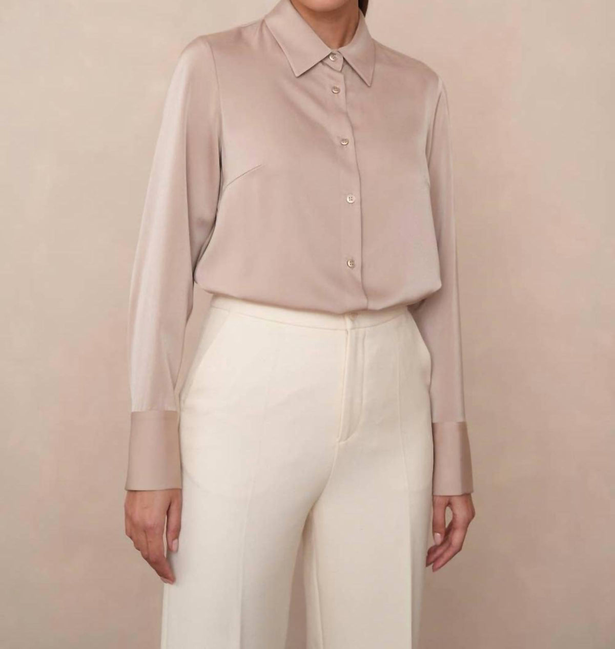 Attentif - Classic Collared Satin Shirt