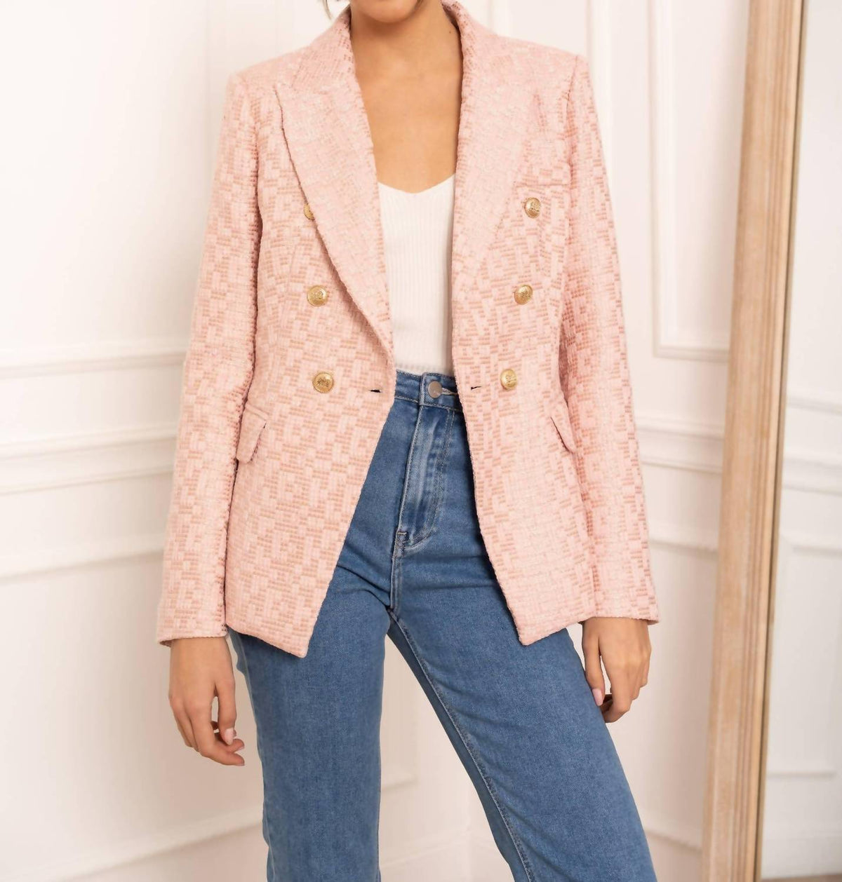 Attentif - Double Breasted Tweed Blazer