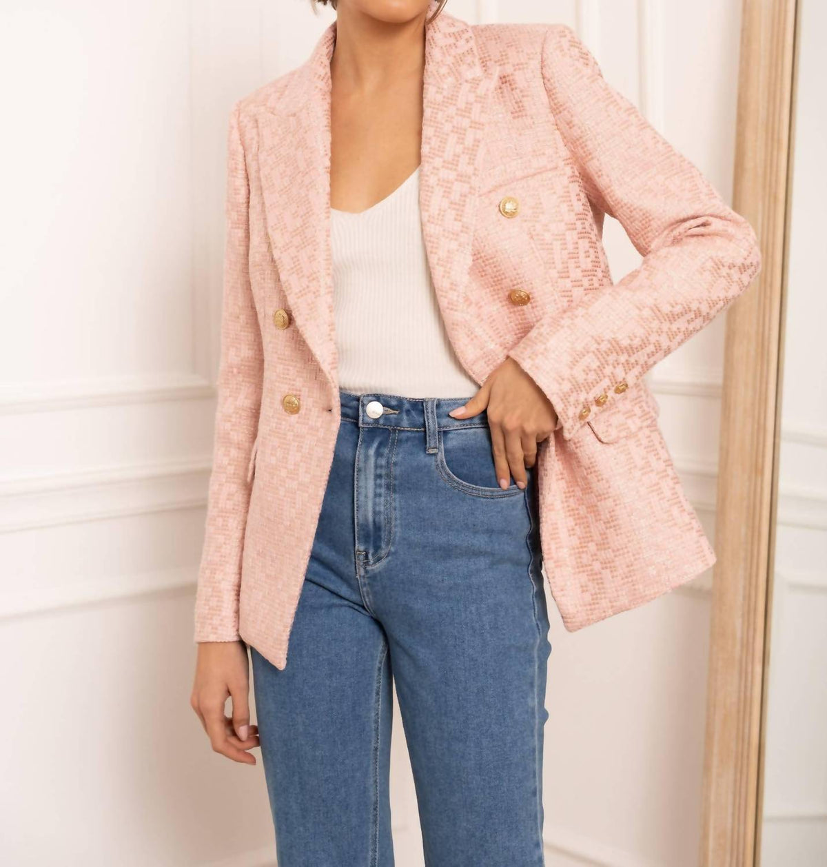 Attentif - Double Breasted Tweed Blazer