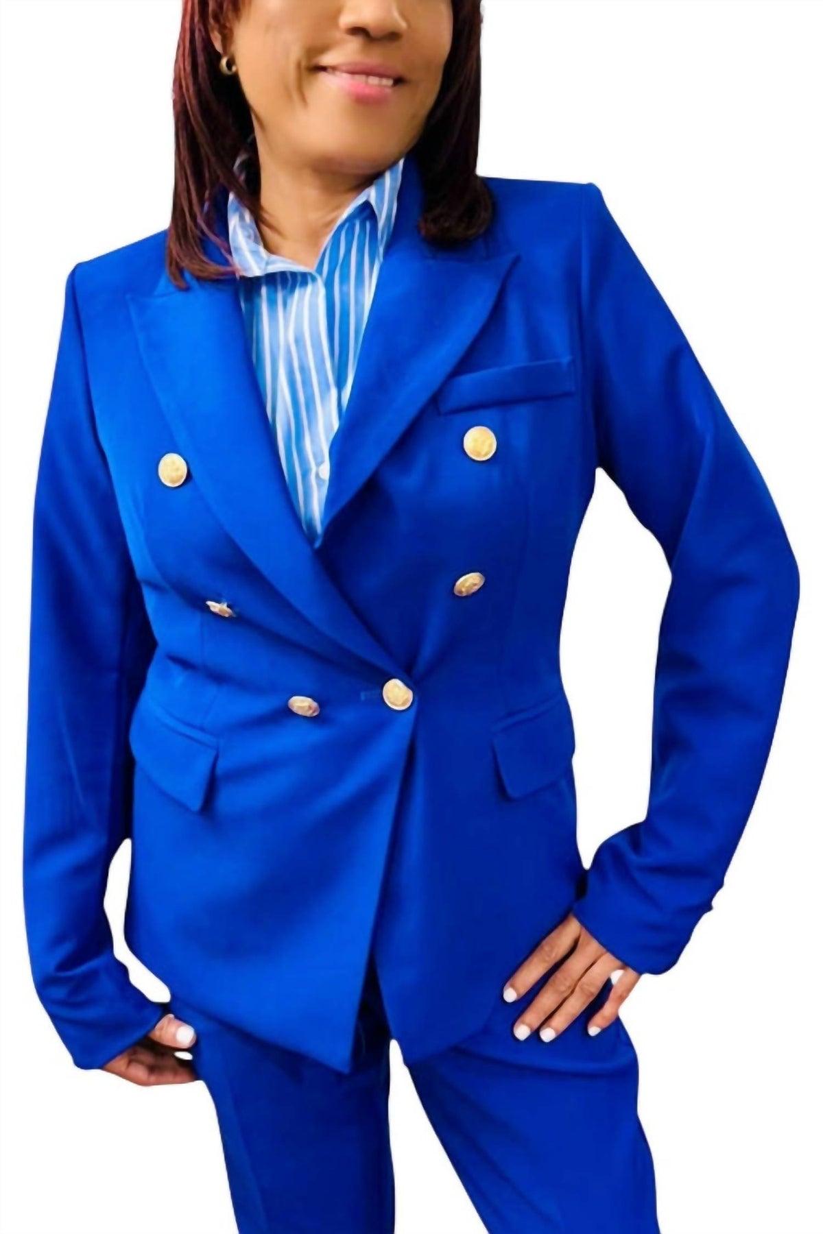 Attentif - Timeless Double-breasted Button Blazer