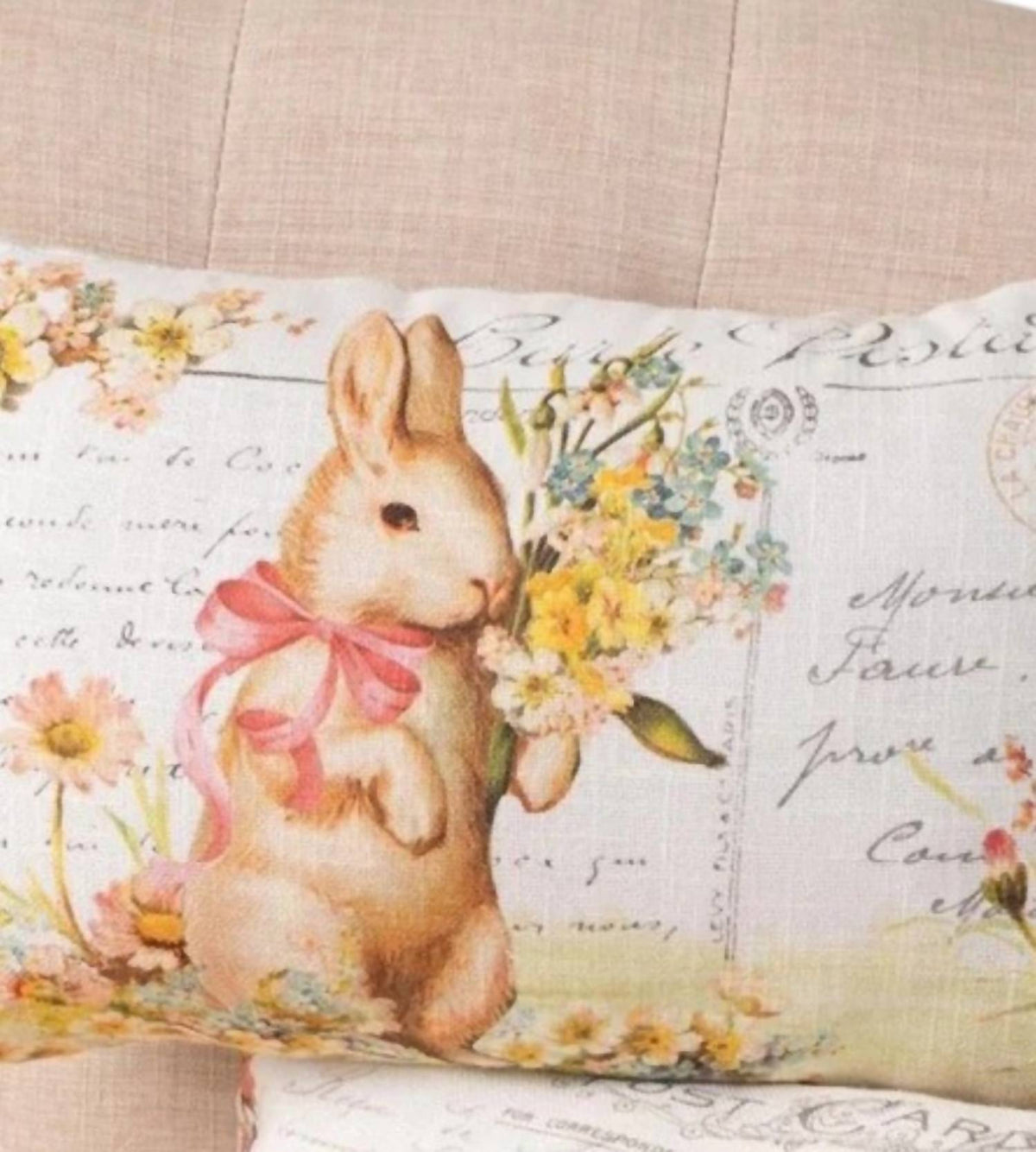 Audrey'S Home & Gift - Vintage Postcard Pillow