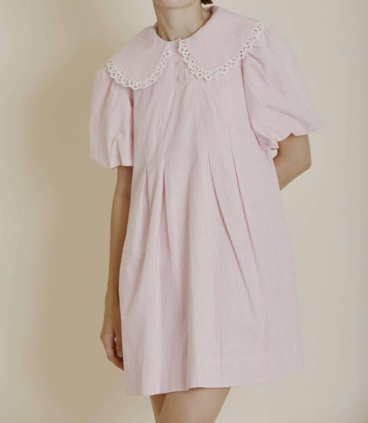 Aureum - Blushing Seersucker Mini Dress - clothing - dresses - mini
