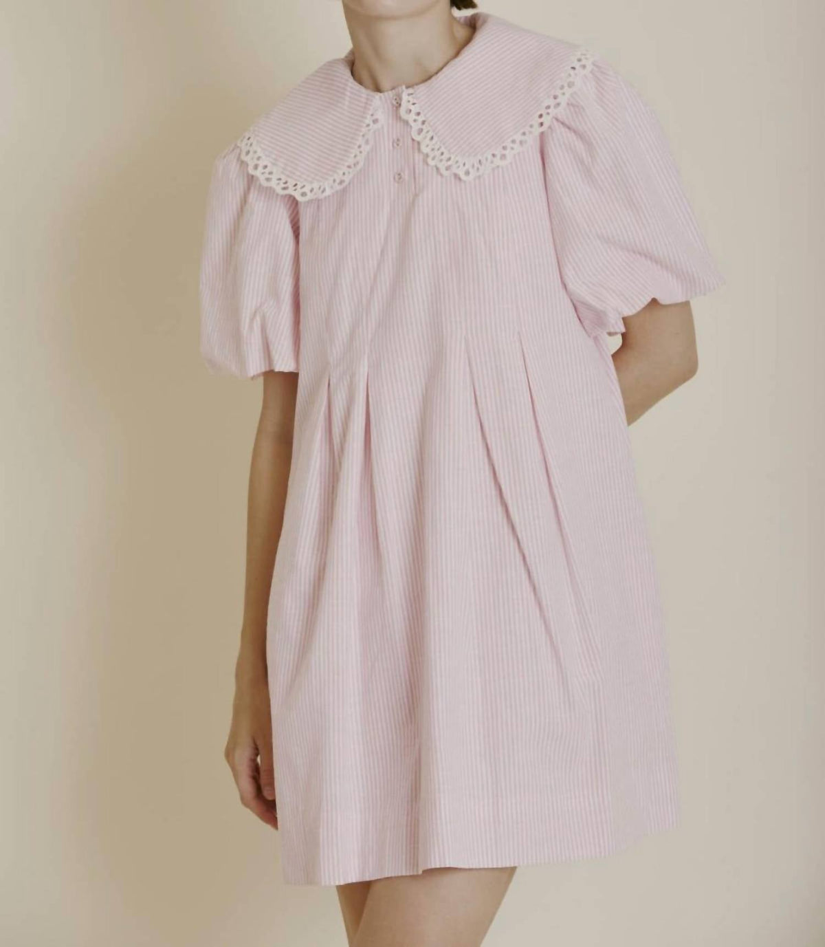 Aureum - Blushing Seersucker Mini Dress