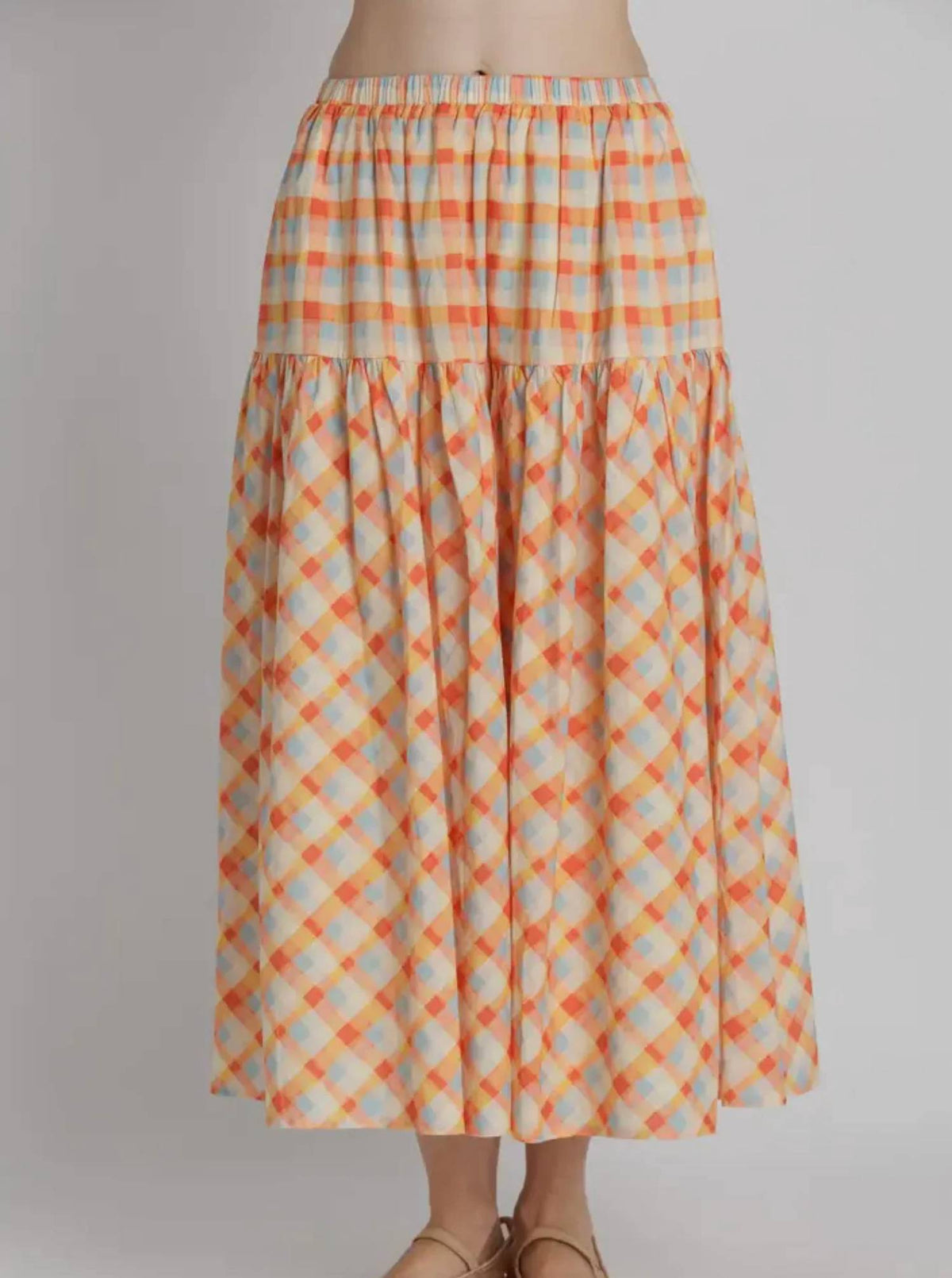 Aureum - PLAID MIDI SKIRT