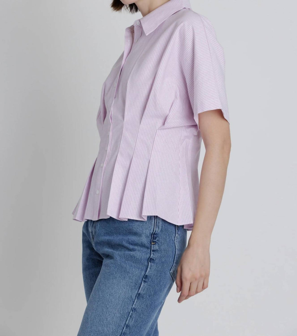 Aureum - Pleated Summer Button Down Shirt