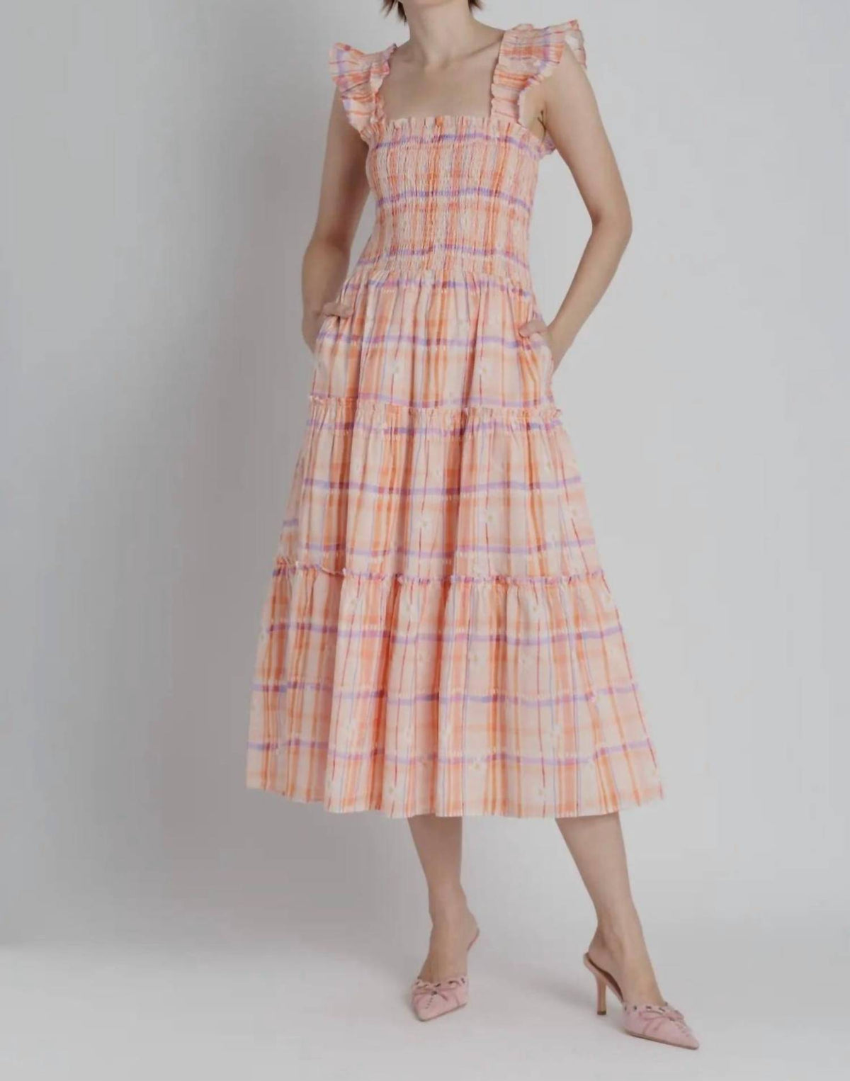 Aureum - Printed Tiered Midi Dress