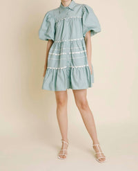 Aureum - Ric Rac Mini Dress - blue - clothing - dresses