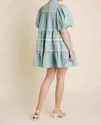 Aureum - Ric Rac Mini Dress - blue - clothing - dresses