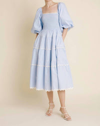Aureum - Skyline Flair Midi Dress - blue - clothing - dresses