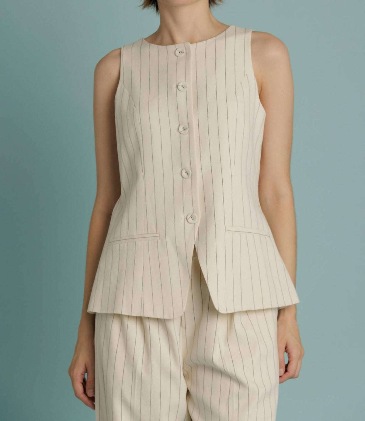 Aureum - Striped Tailored Vest
