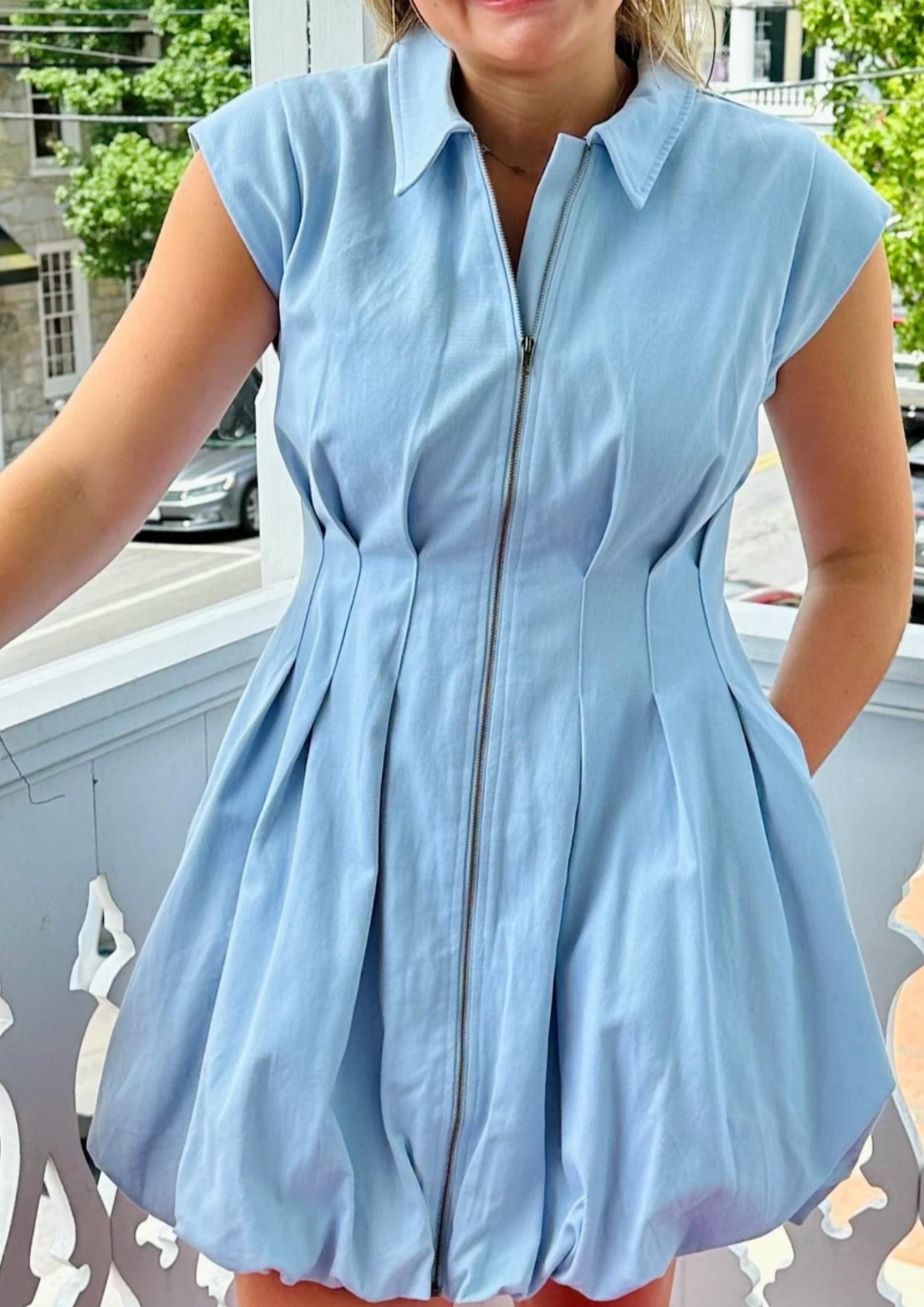 Aureum - Utility Bubble Hem Mini Dress