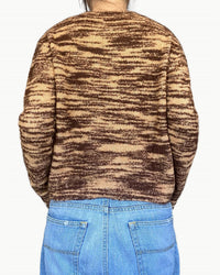 Autumn Cashmere - Tiger Stripe Chunky Crew Sweater - animal - brown - clothing
