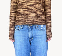 Autumn Cashmere - Tiger Stripe Chunky Crew Sweater - animal - brown - clothing