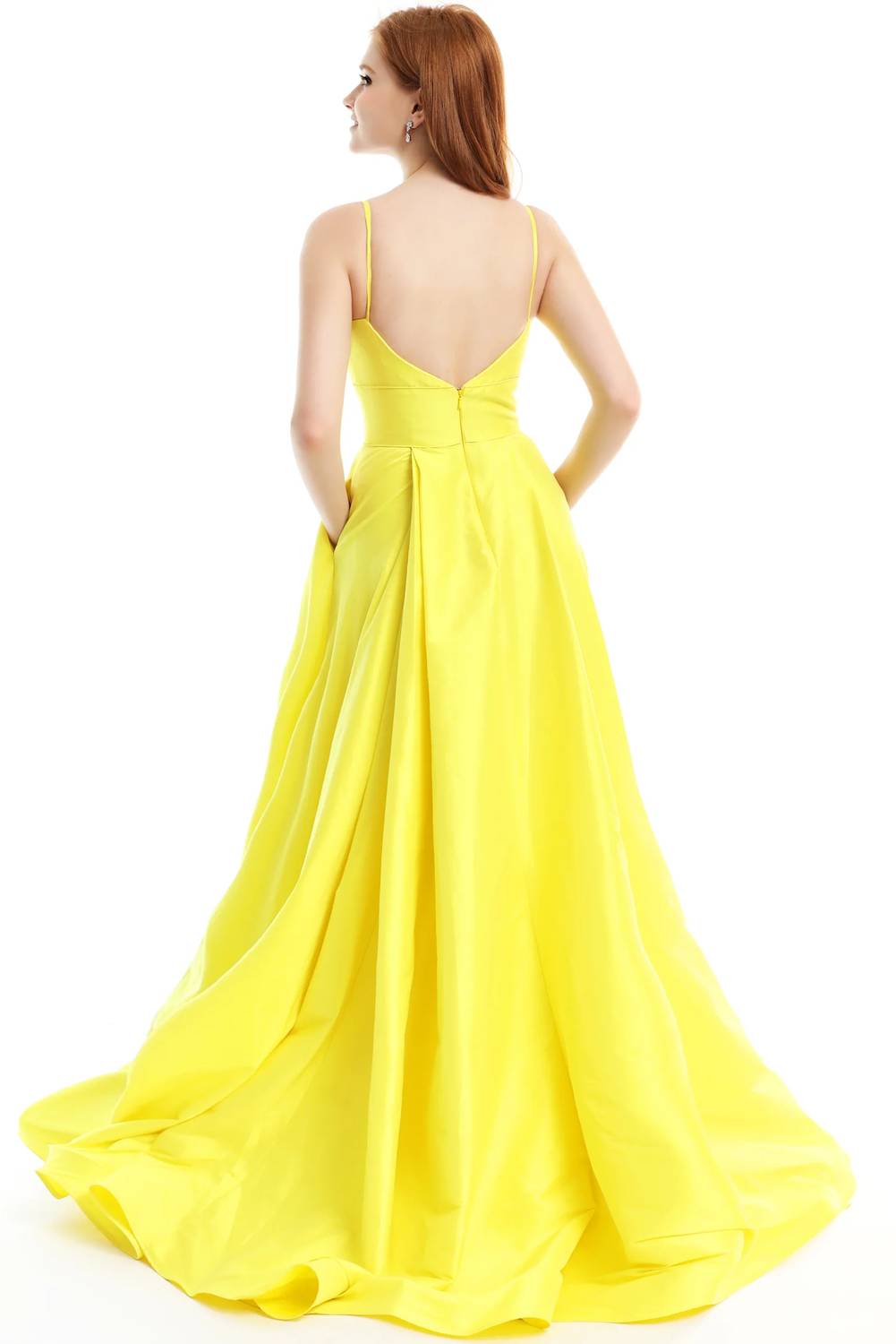 Ava Presley - Satin A Line Slit Gown