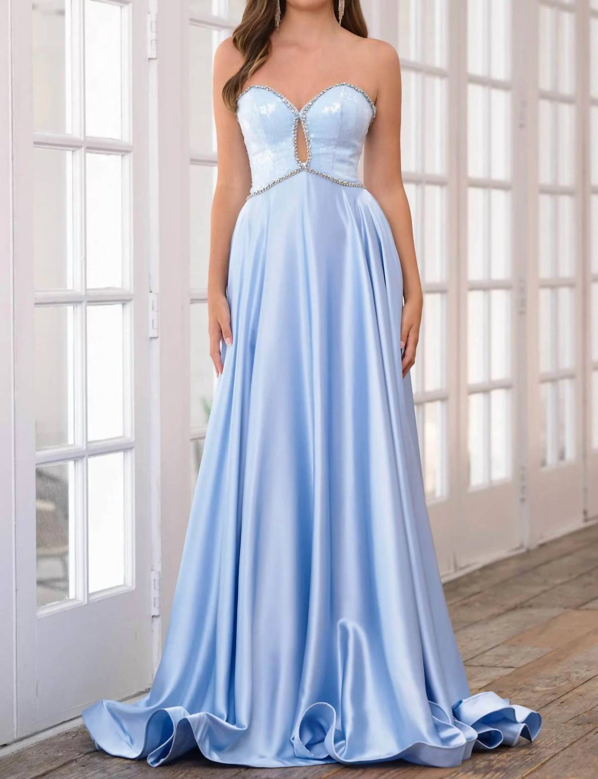 Ava Presley - Strapless Sequin A-line Gown