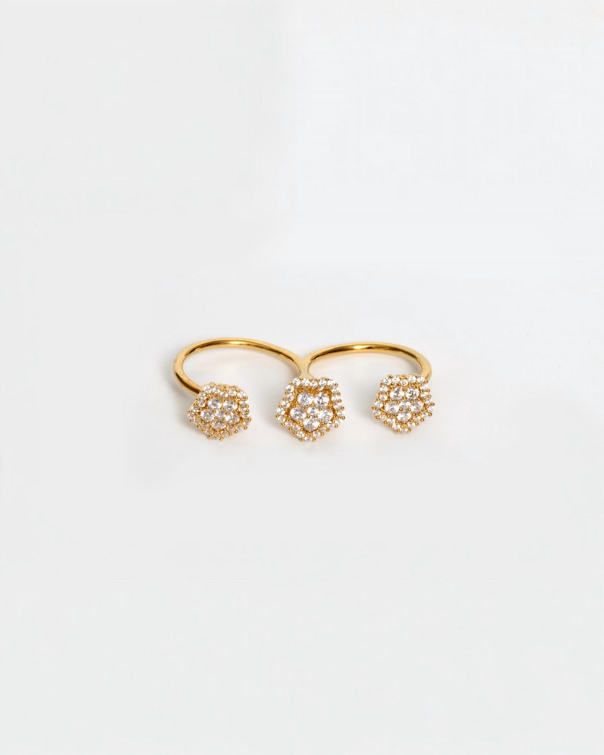 Avenue Chic - Flower Two-Finger Ring