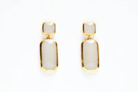 Avenue Chic - Women's Geometric Double Drop Flat Earrings