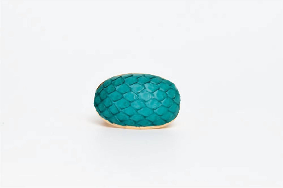 Avenue Chic - Women's Exotic Leather Dome Ring