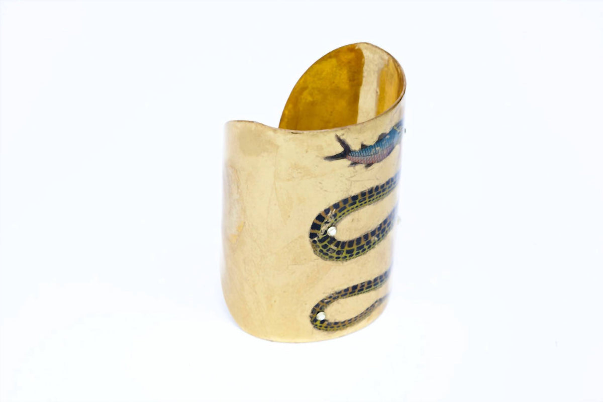 Avenue Chic - Women's Gold Leaf Snake Cuff