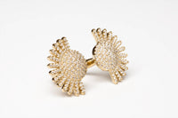 Avenue Chic - Women's Half Sunburst Cuff Ring
