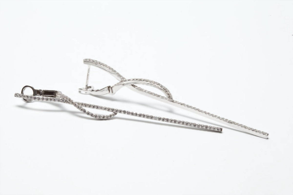 Avenue Chic - Women's Infinity Long Bar Earrings