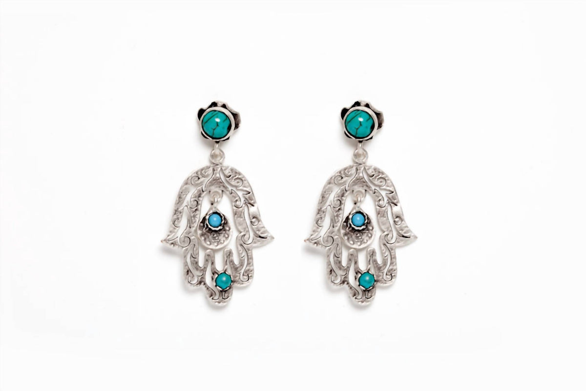 Avenue Chic - Women's Teardrop Hamsa Earrings