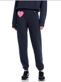 Aviator Nation - Glitter Heart Sweatpants - clothing - grey - joggers