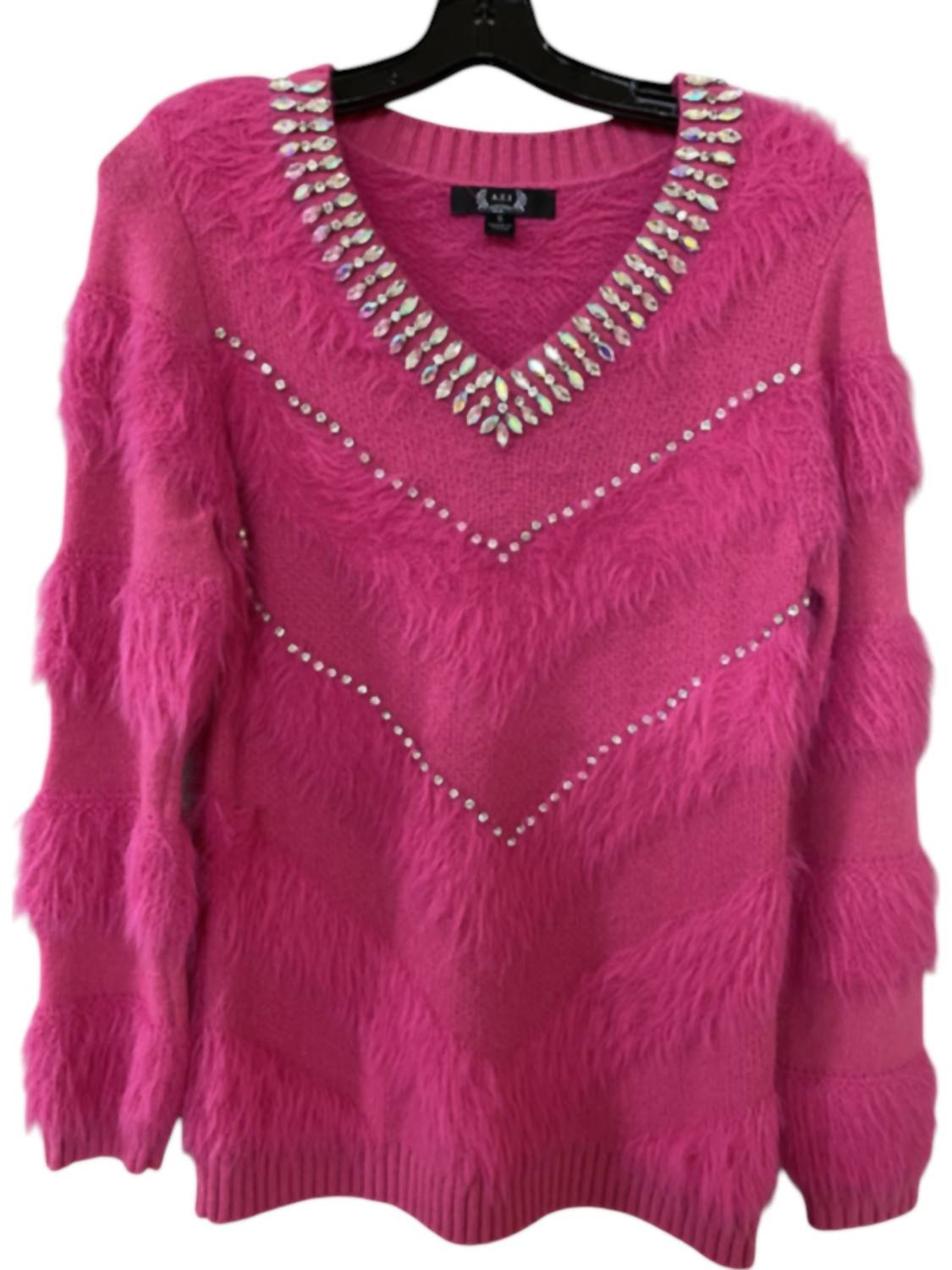 Azi - Women's Daisy Fluffy Faux Fur Top - clothing - pink - shirts