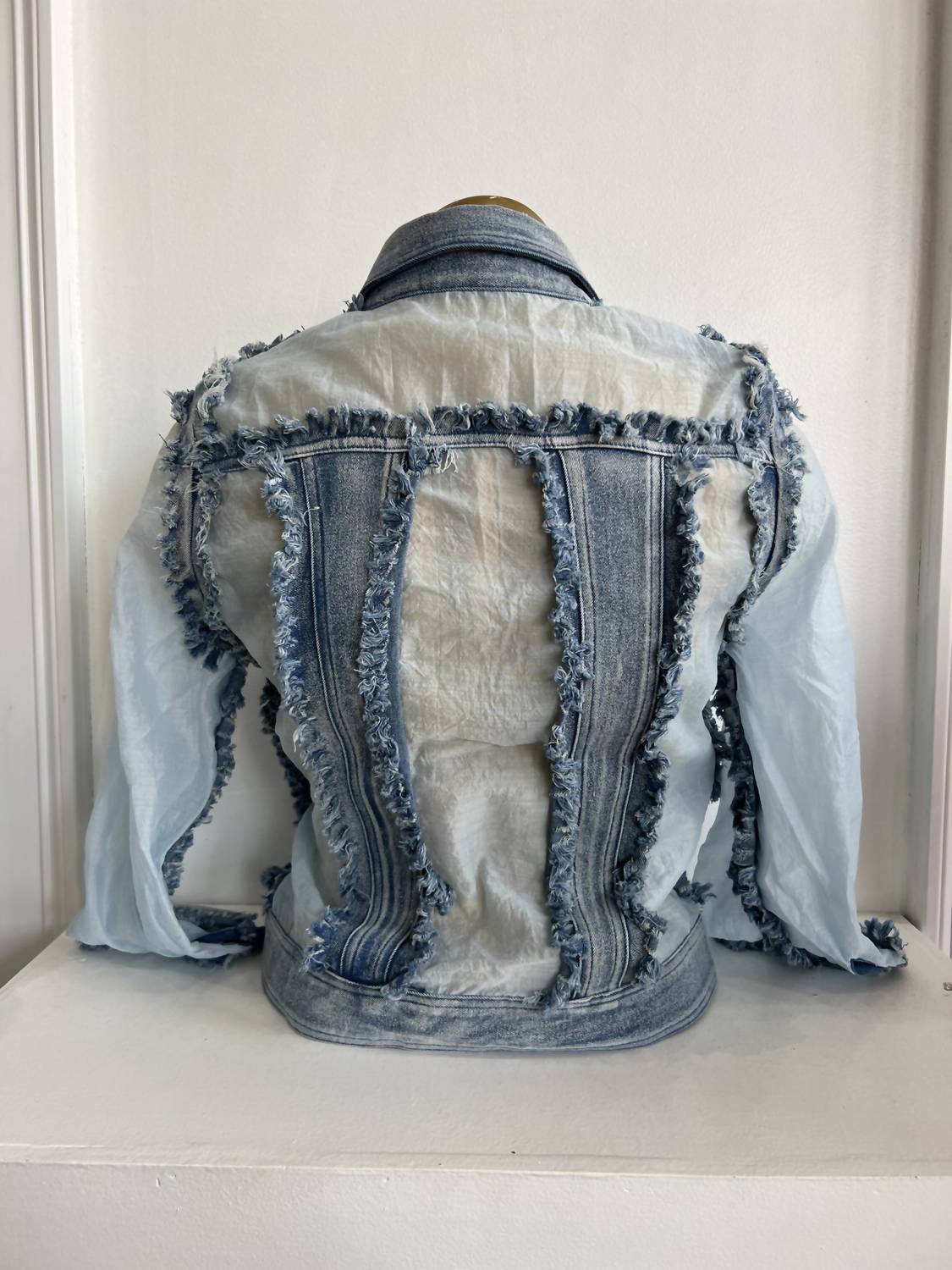 Azi - Women's Sheera Denim Long Sleeve Jacket - blue - clothing - cotton - blend