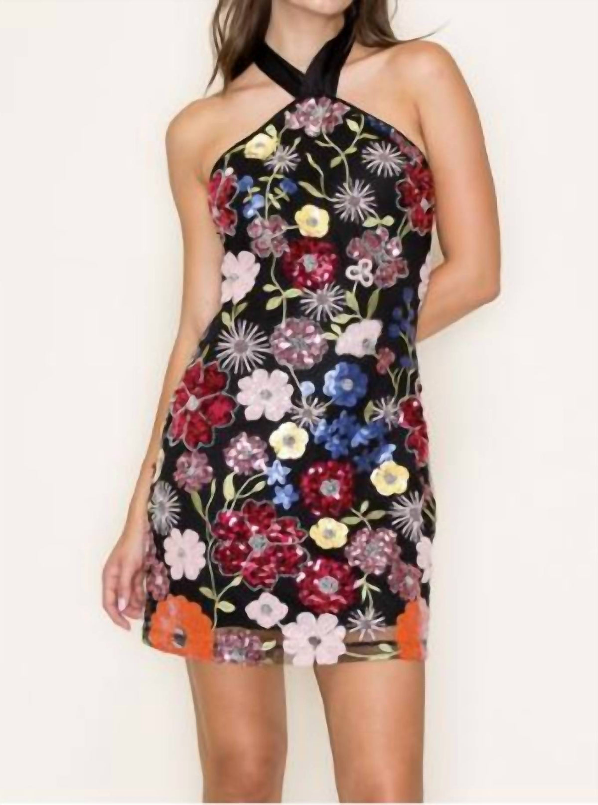 B.Right - Halter Neck Sleeveless Mini Dress