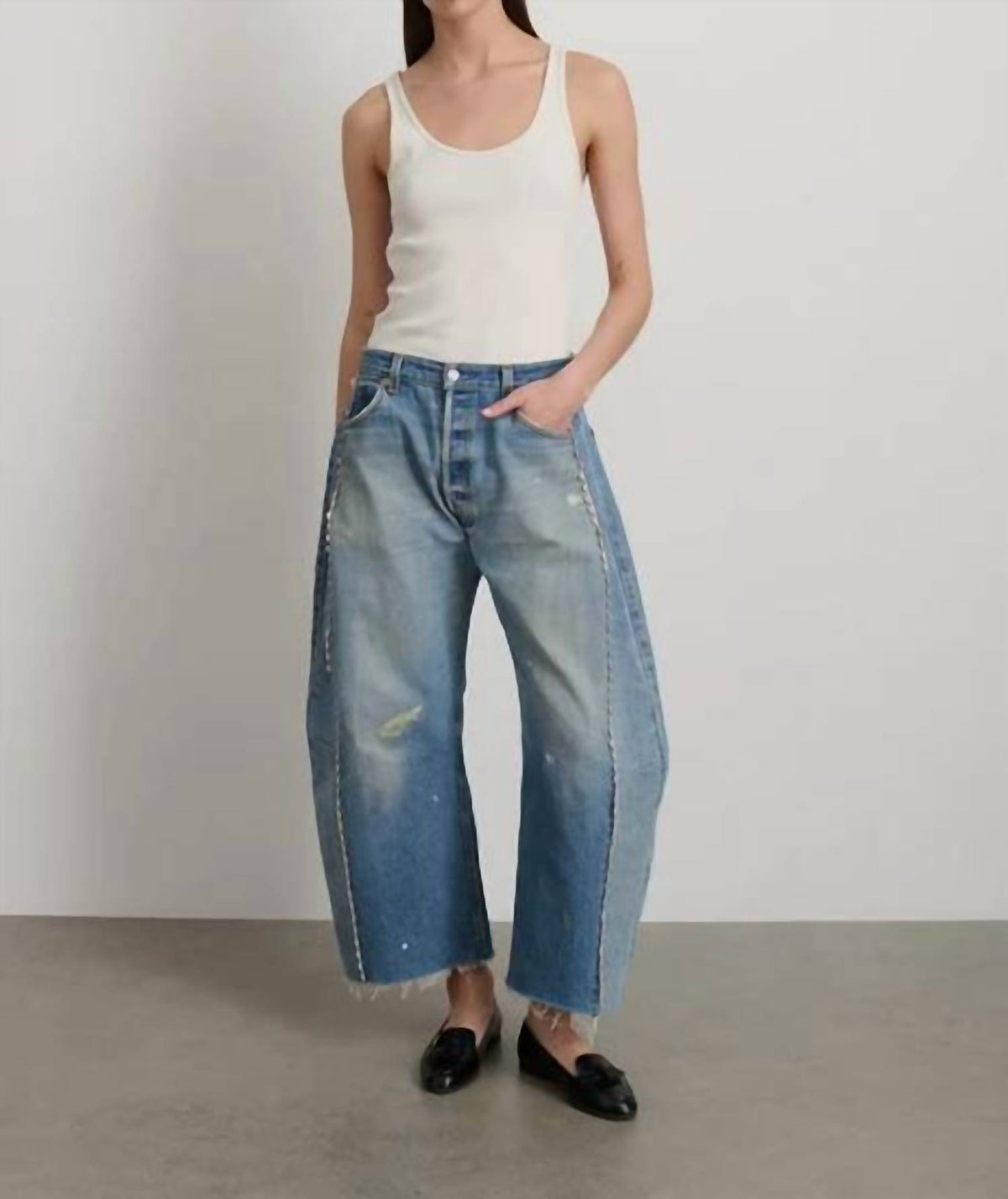 B Sides - Tattered Lace Barrel Jeans