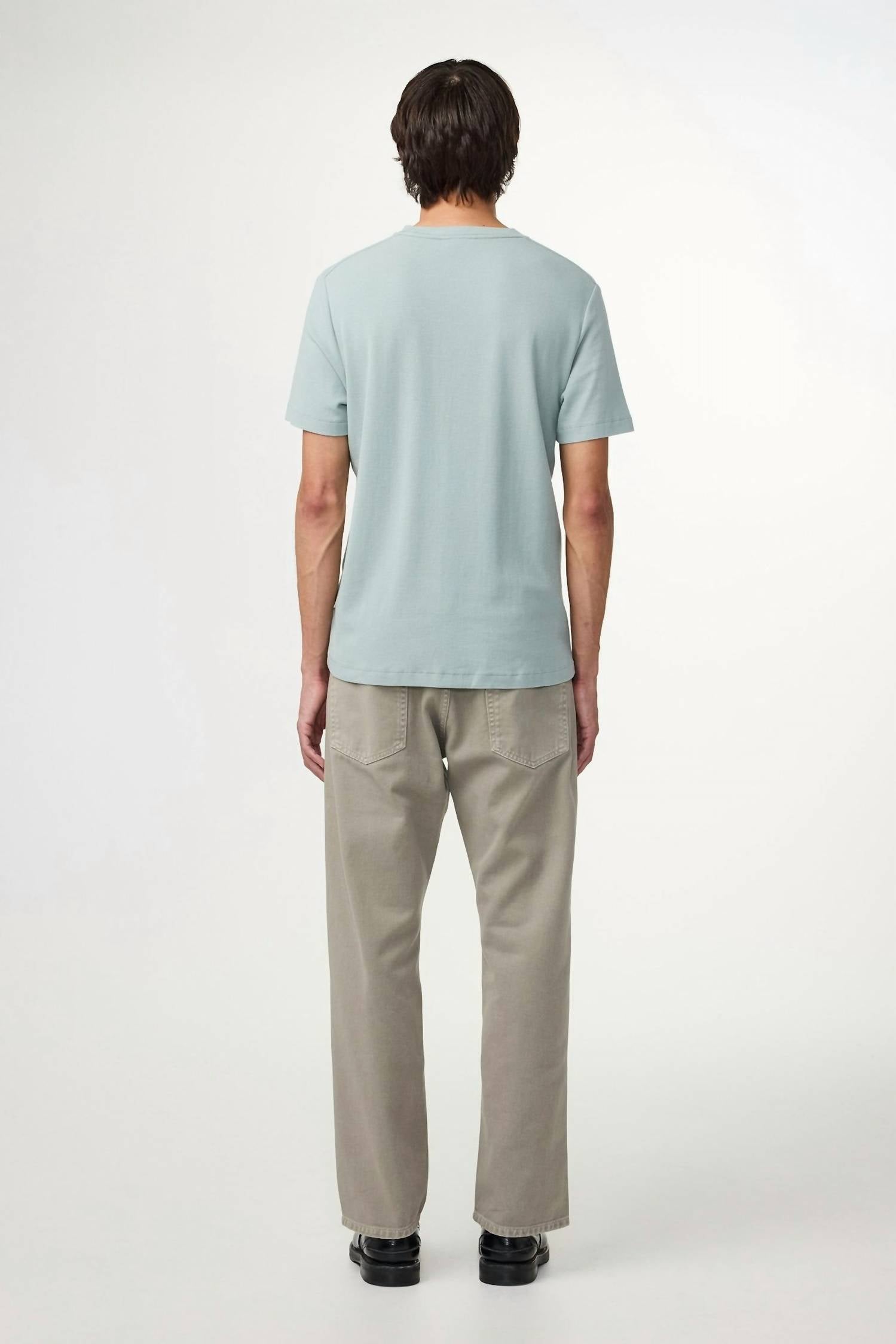 NN07 Clive Short-sleeve T-shirt in steely blue - men's t-shirt - detail view