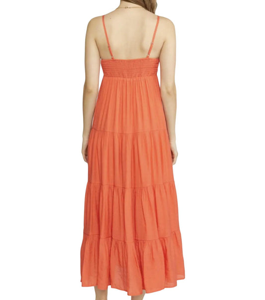 Entro - Smocked Tiered Midi Dress