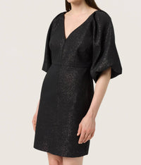 Soaked In Luxury - Slcahlina Metallic V-neck Mini Dress