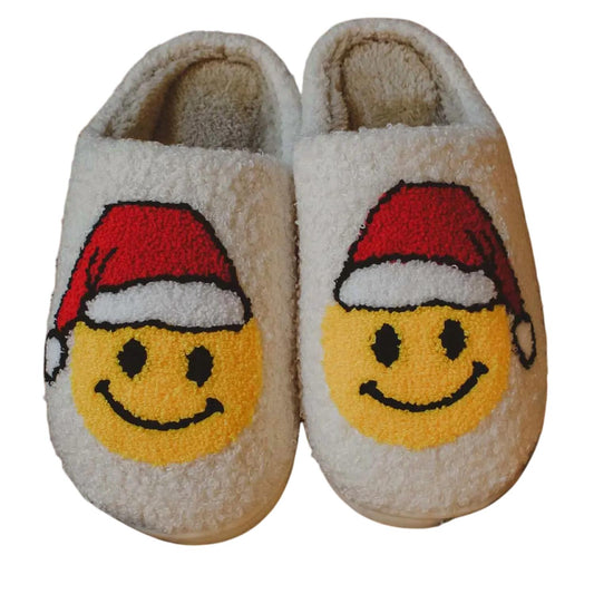 Katydid - Women Santa Christmas Happy Face Sherpa Slippers