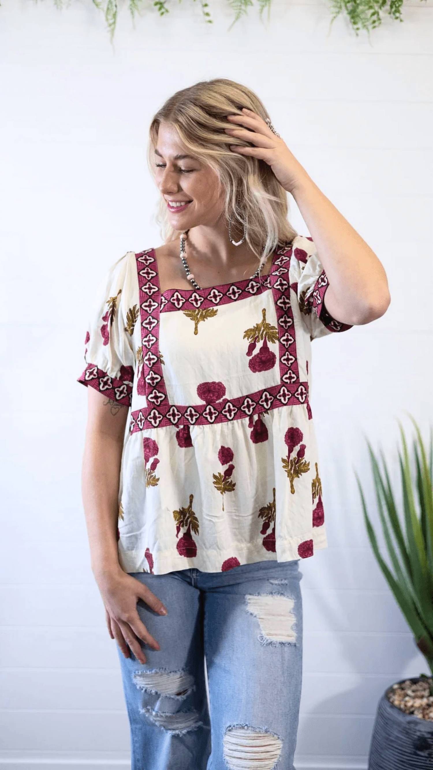 Umgee - Prairie Marigold Western Boho Blouse