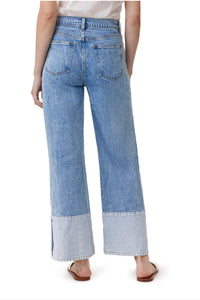 Habitual - Contrast Hem Wide Leg Ankle Jeans