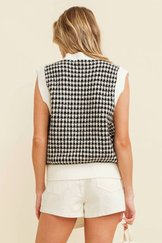 Cloud Ten - Houndstooth Sweater Vest
