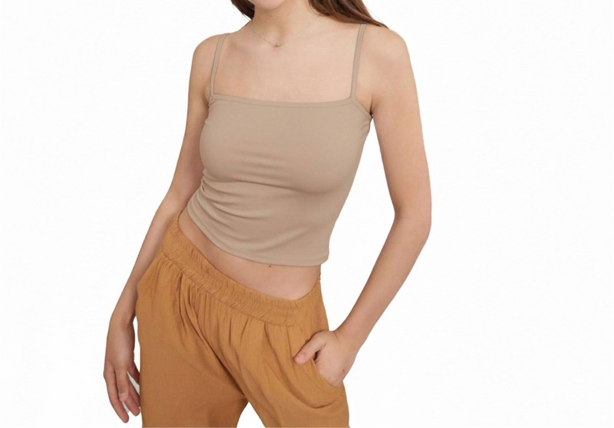 Ambar - Minimalist Square Neck Slim Fit Cami Top