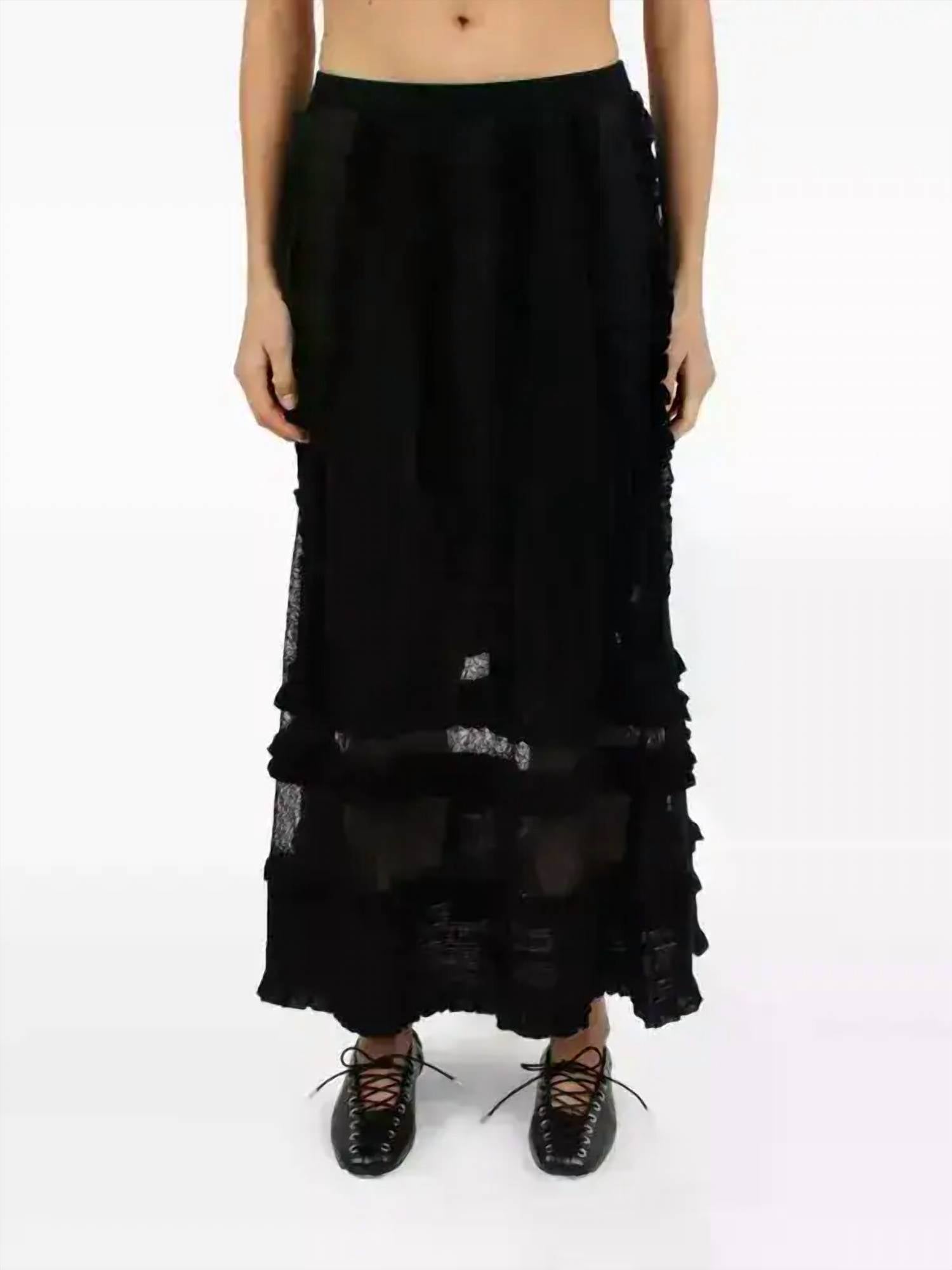 Ulla Johnson Women's Vivian Knit High Waist Midi Skirt in noir - women's skirt