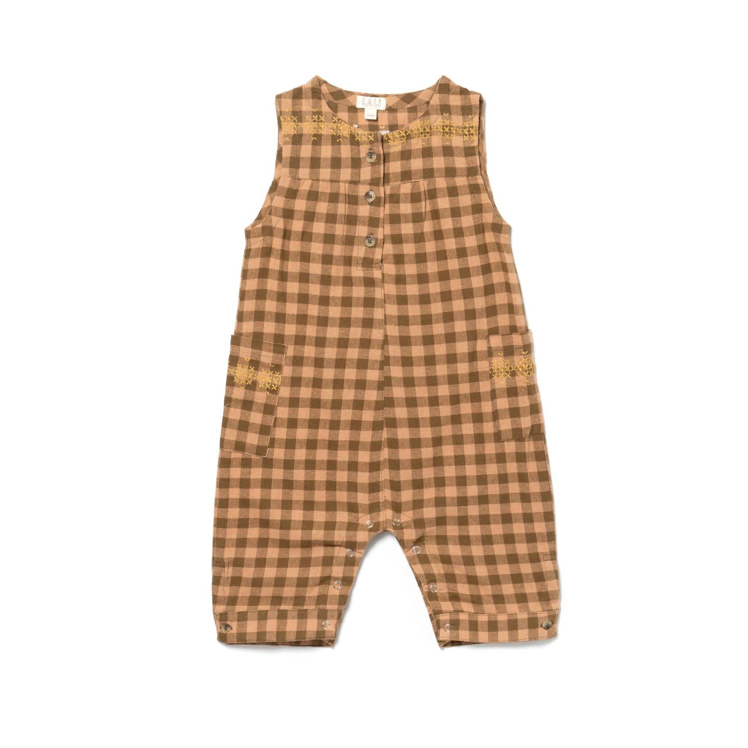 Lali Kids' Sleeveless Jumper in brown gingham - kids' item