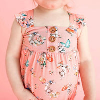 Posh Peanut - Henley Ruffled Cap Sleeve Bubble Romper