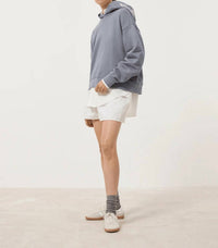 CLOSED Logo Cotton Hoodie in strato grey - women's top - view 4