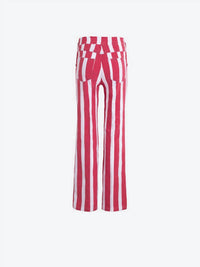 Vilagallo Striped Trousers With Buttons in rojo raya - women's pants - view 4